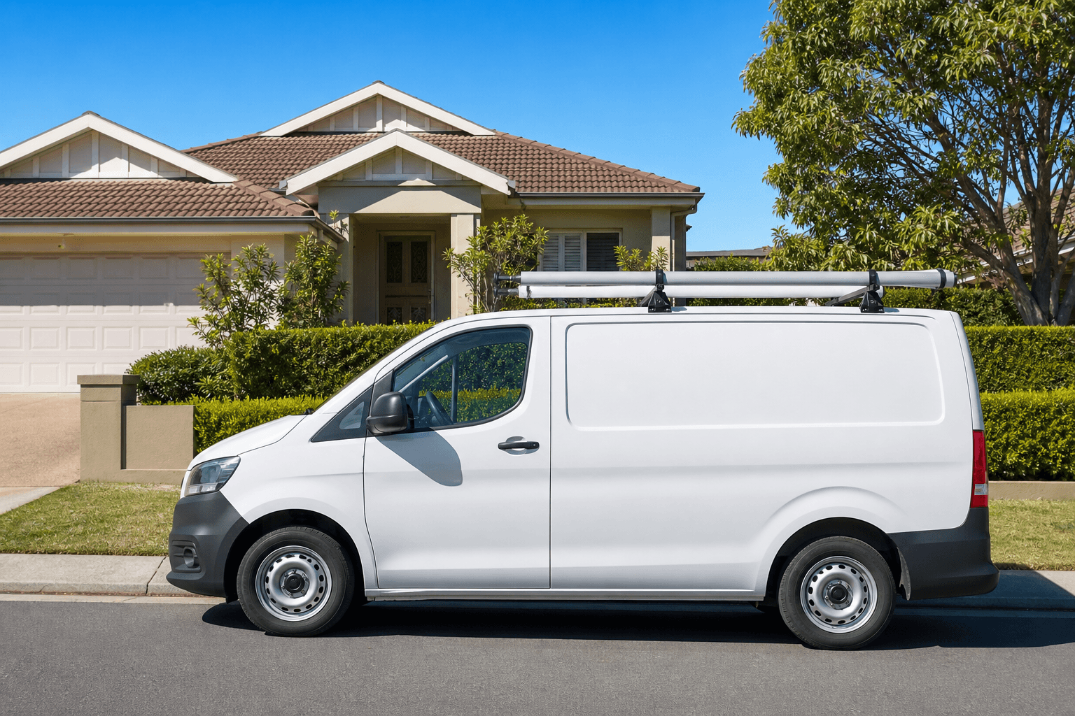 KeyTrade Plumbing service van outside a Sydney home