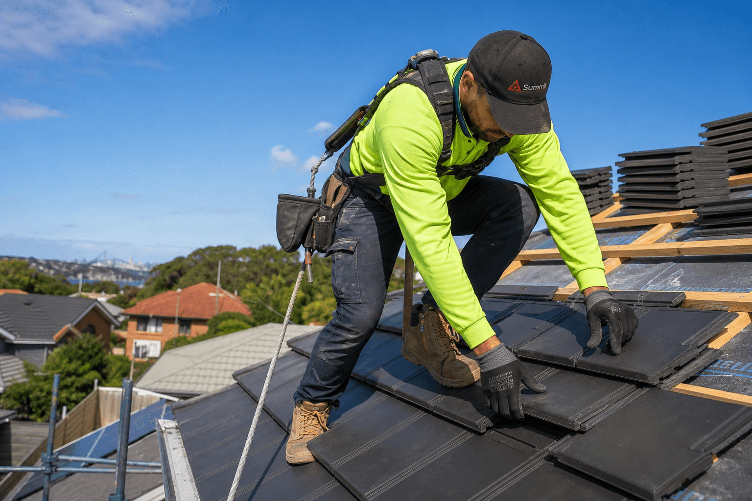 KeyTrade roofer working on a Sydney home roof